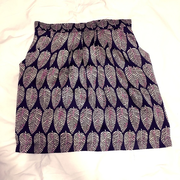 Collective Concepts Dresses & Skirts - Collective Concepts Blue Leaf-Patterned Skirt